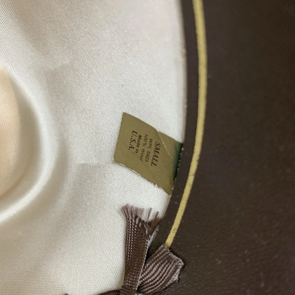 VTG 80s Banana Republic Travel Safari Co Wool Felt Fedora Hat‎ Brown Wide Brim S